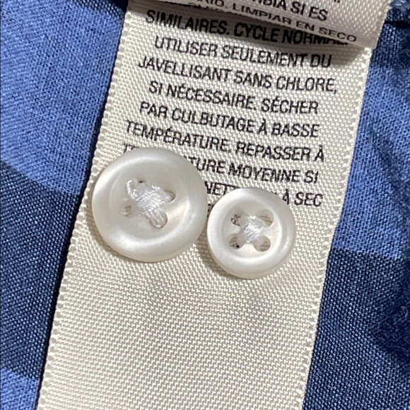 Goodthreads mens blue gingham Slim plaid long sleeve button down shirt - size L - Picture 8 of 9